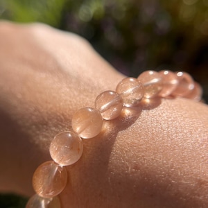 Ultra High Quality Translucent Peach Rabbit Bunny Hair Quartz Bracelet 8.5mm for Stress, Energy, Wealth and Healing