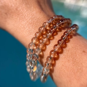 Ultra-High Quality, Ombre Champagne Topaz Skinny Bracelet, 5mm for Joy, Abundance and Relaxation