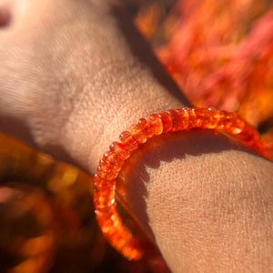 Ultra High Quality, Gem Grade Translucent Golden Sunstone Rondelle Bracelet, 6mm for Good Luck, Fortune, Stress