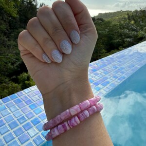 Ultra High Quality Pink Cobalt Cobalto Calcite Bracelet, 8.5mm, 8mm, 7.5mm or 7mm Barrel Beads image 4