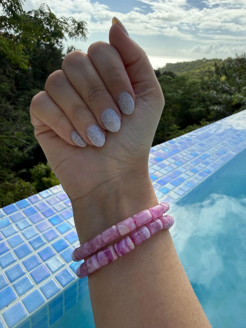 Ultra High Quality Pink Cobalt Cobalto Calcite Bracelet, 8.5mm, 8mm, 7.5mm or 7mm Barrel Beads image 4
