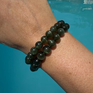 Ultra High Quality, Gem Grade Flashy Green Kunzite Bracelet 9mm or 8mm beads image 7