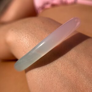 Ultra High Quality Ombre Pink Blue Chalcedony Bangle image 1