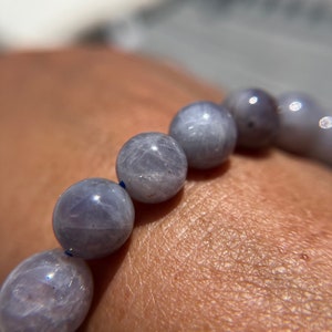 High Quality Rare Blue Rose Quartz Beaded Bracelet 10.5mm, 10mm, 9.5mm, 9mm, 7.5mm or 7mm width for love, friendship, healing & inner peace