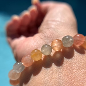 High Quality Multi Color Rabbit Bunny Hair Quartz Bracelet, 8.5mm for Stress, Energy, Wealth and Healing