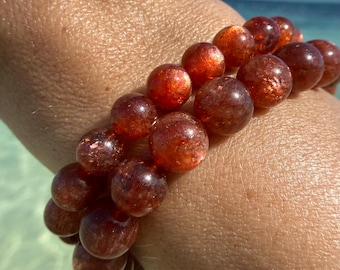 24Kゴールドキャッツアイビーズアフリカサンストーンブレスレット