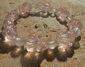 Ultra High Quality Rose Quartz Nine Tail Fox Bracelet, 10.5mm or
