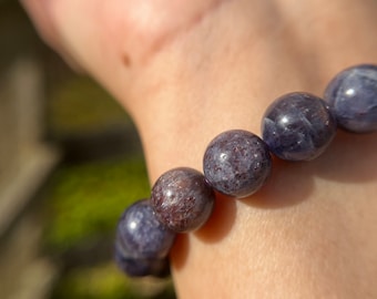 Sparkly Blood Iolite Bracelet 7.5mm, 8mm, 10.5mm or 11mm beads