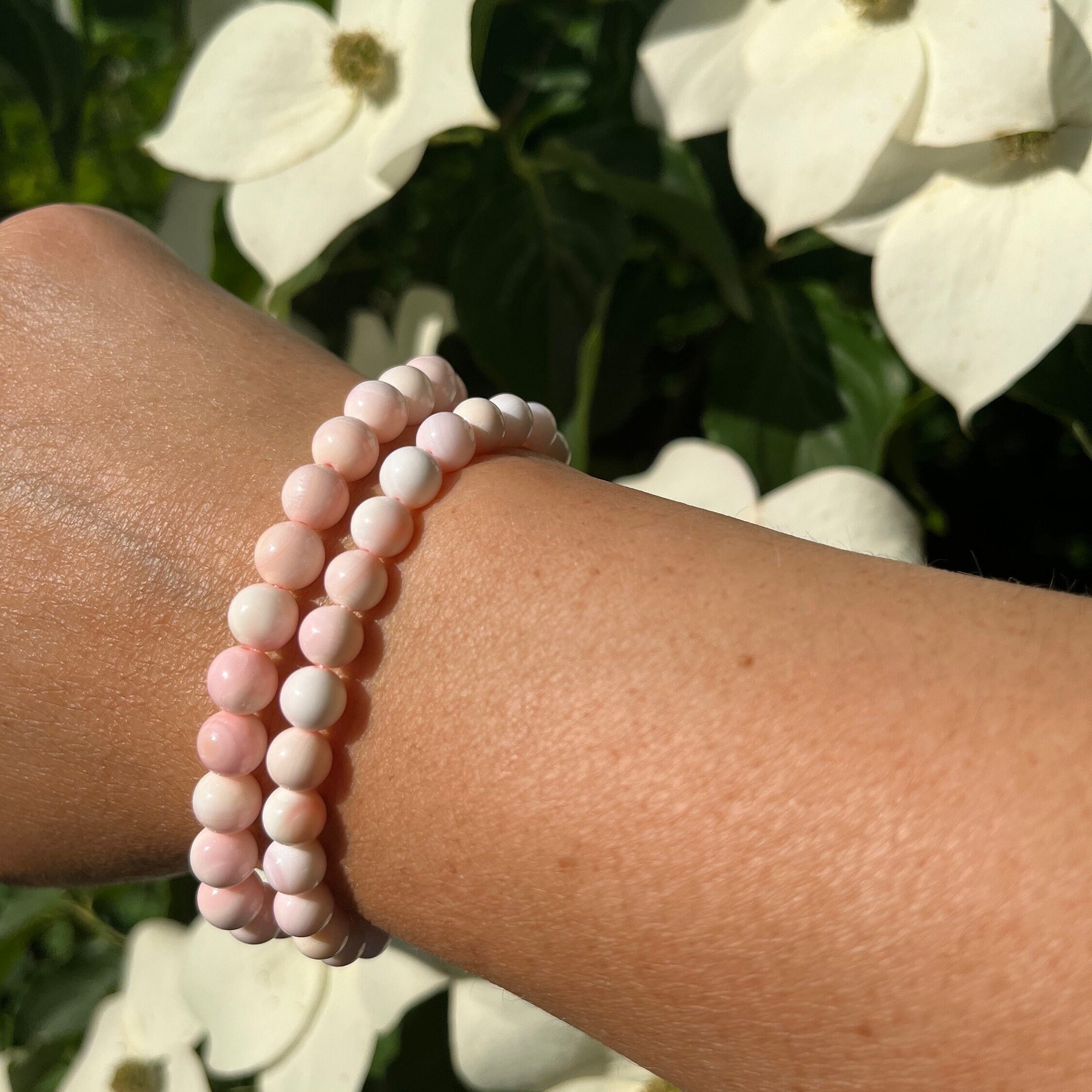 【おまけ付】 High Quality Queen Conch Bracelet (pale Pink), 10mm, 8.5mm アクセサリー