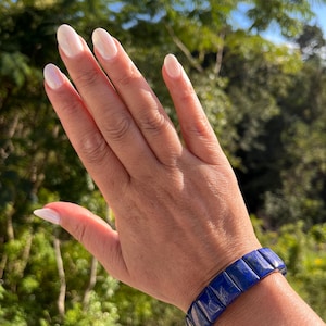 High Quality Lapis Lazuli  Bangle 15.5mm Beads