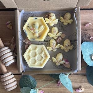 Beeswax Melts Gift Set Mini tiny Bees Natural Wax Melts Eco Friendly Letterbox Gift bees 2x1cm
