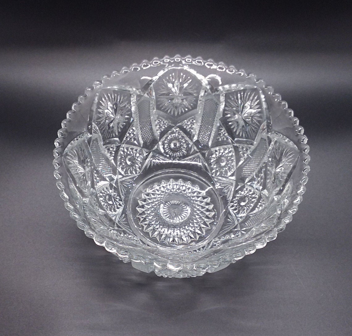 Vintage Imperial Pressed Glass star and File Serving Bowl Etsy