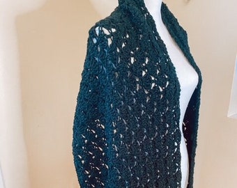 Handmade Sparkle Black Shawl Perfect for Wedding Guests