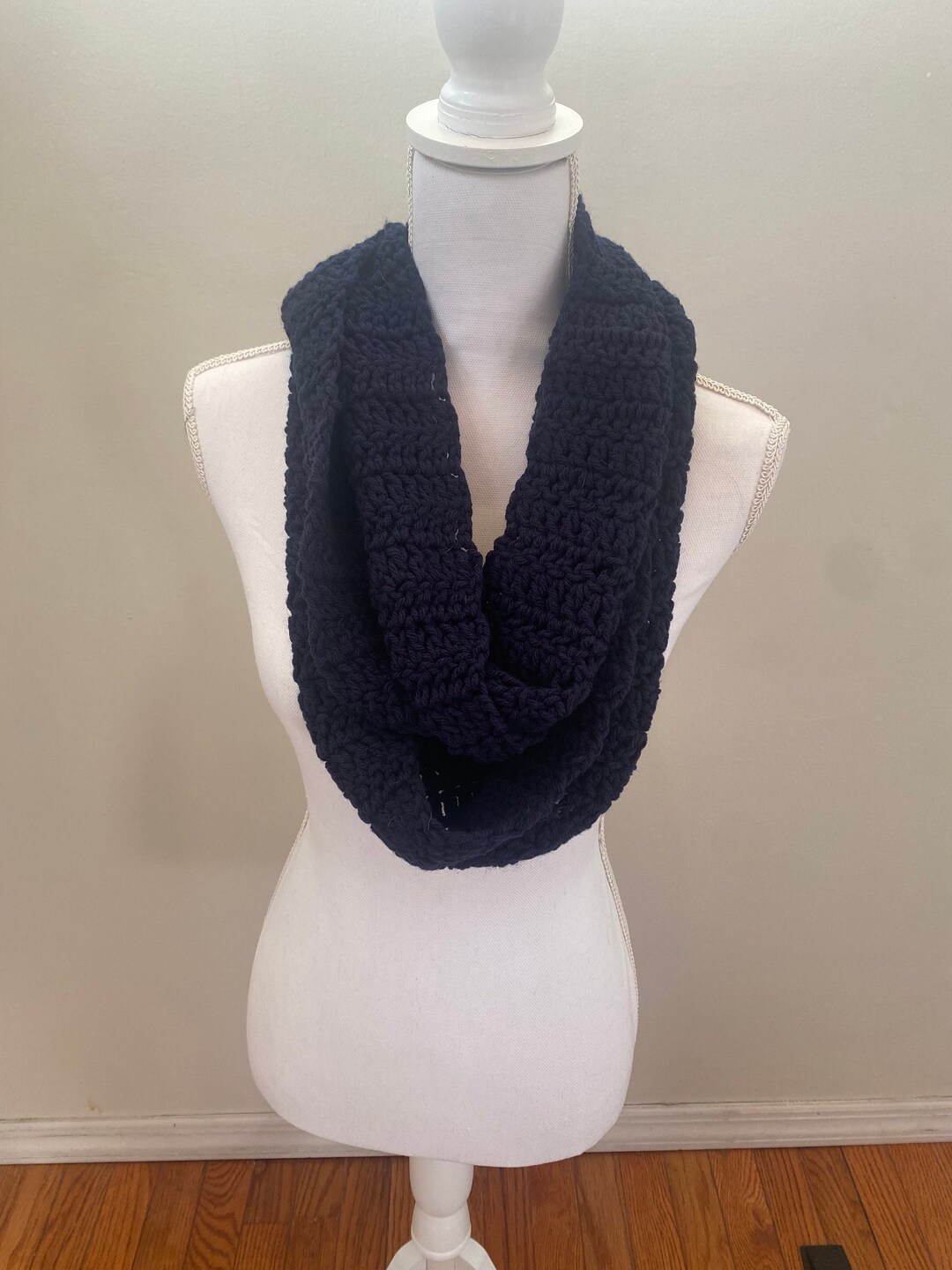 Navy Infinity Scarf - Etsy