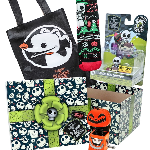 Funko Pop - Disney Treasures Exclusive - Nightmare Before Christmas Collection: Jack Skellington Racer and Socks, Zero Ghost Dog Tote Bag