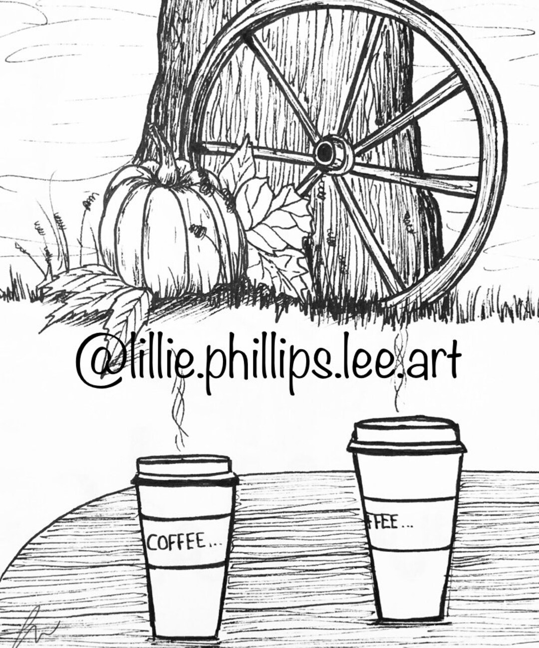 Autumn Coffee Colouring Page - Etsy