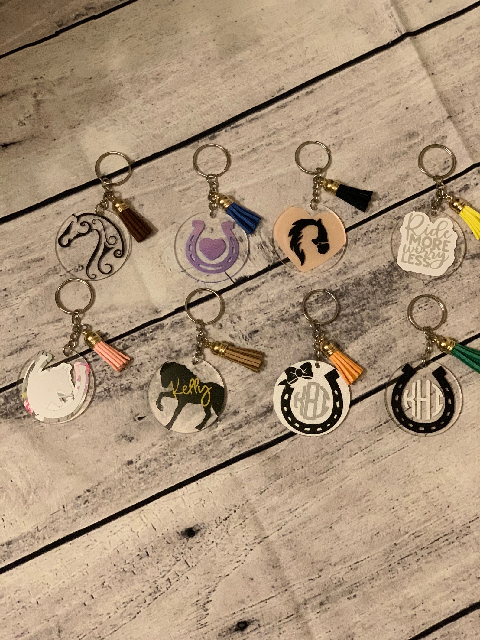 Personalized Vinyl Acrylic Keychain Horse Keychains Vinyl Etsy
