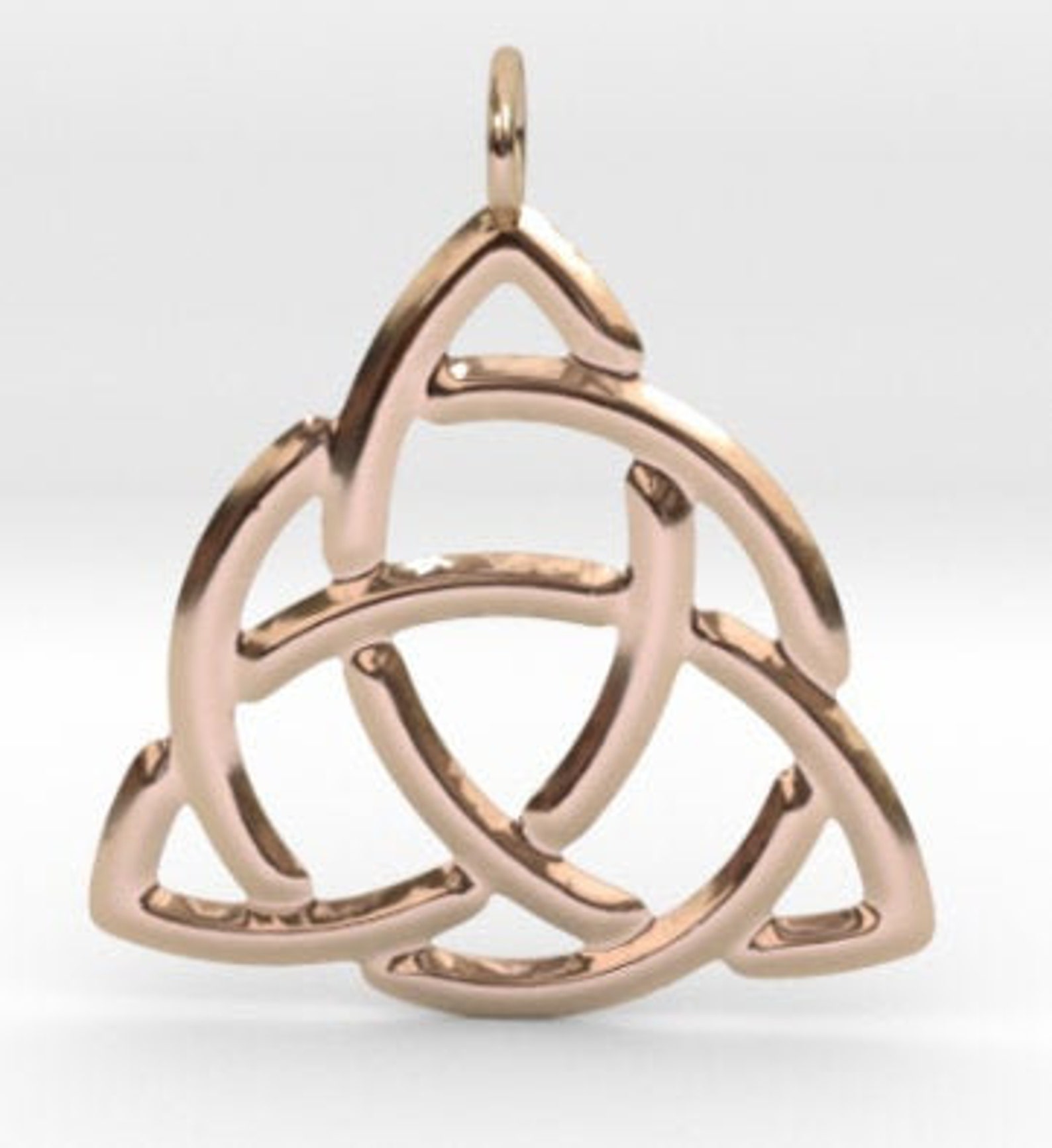 Solid 14k White gold Trinity necklace Trinity knot necklace Etsy