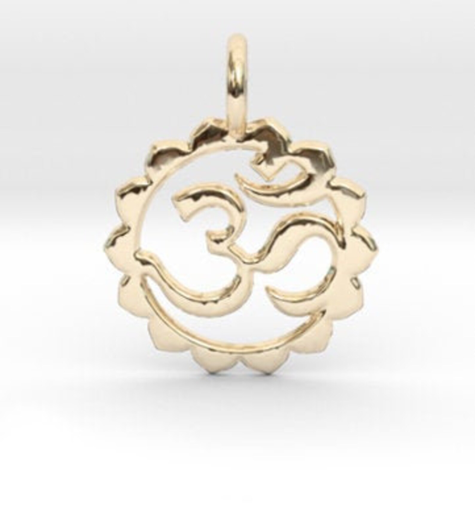 Om PendantSolid Gold 14k/18k gold Om pendant Ohm charm Etsy