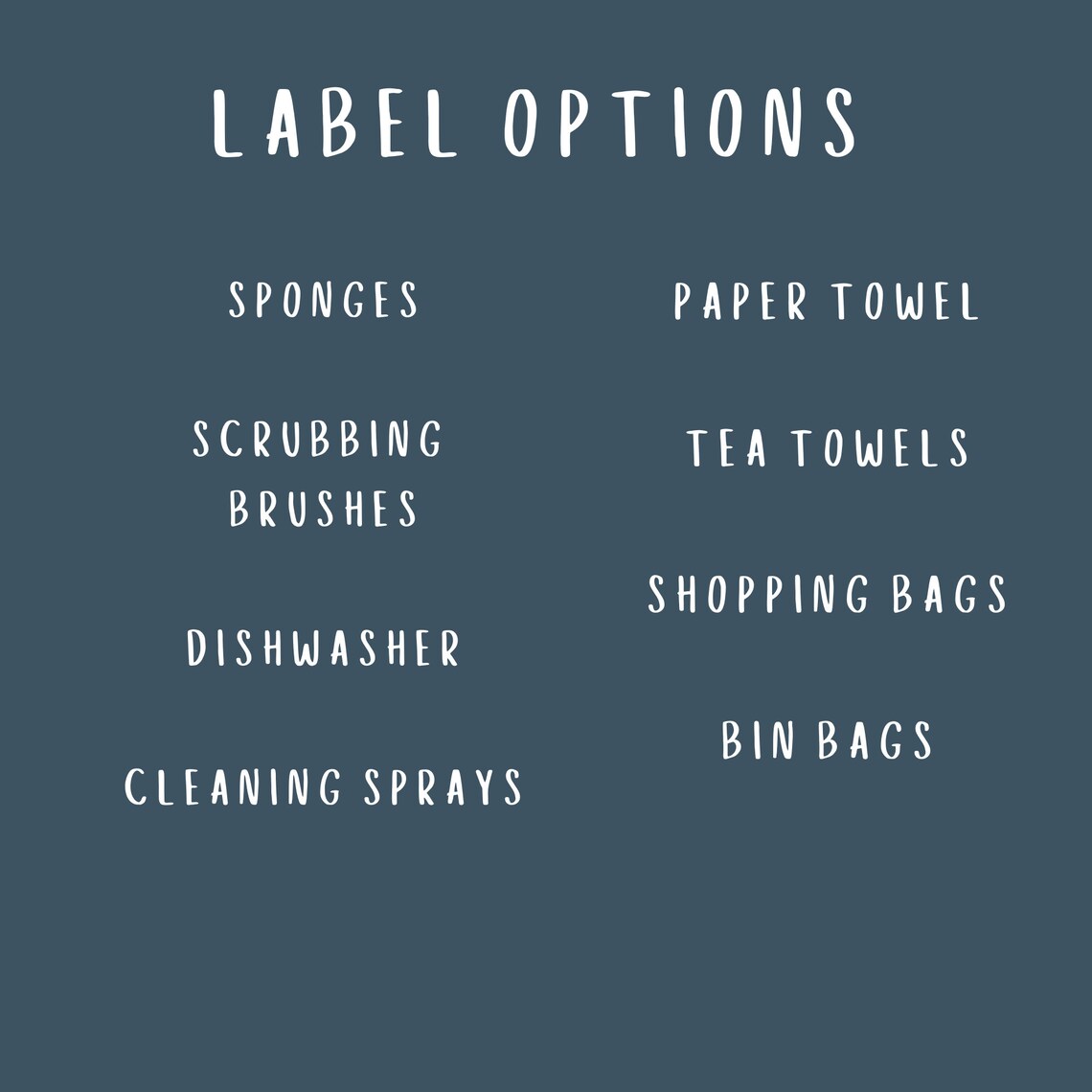 Kitchen Sink Labels / Vinyl Labels / Home Organisation Etsy