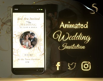 Custom Animated wedding invitation, Wedding Video Invitation, Wedding Video evite, Save The Date, Invitation, Electronic save the date