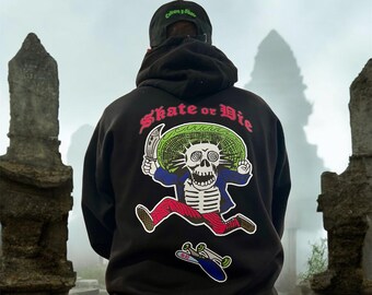 Skate or Die Black Hoodie