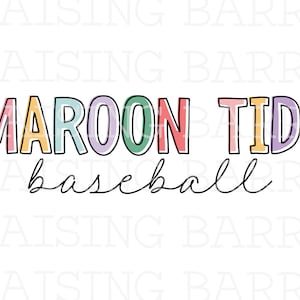 Neon Picayune maroon tide baseball sublimation design download| maroon tide png, picayune Highschool png, maroon tide digital download