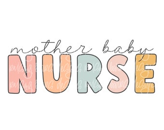Mother baby nurse png| Mother baby nurse sublimation, Postpartum png, nurse shirt design, occupation designs, digital design download