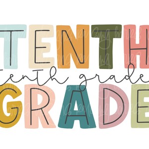 Tenth grade png| Tenth grade teacher png, tenth grade sublimation design download