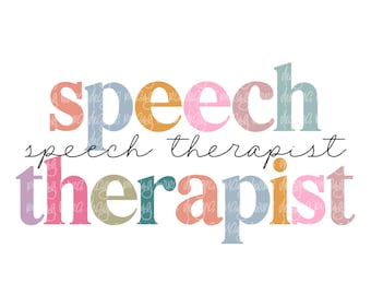 Speech Therapist Design | Colorful PNG, Sublimation (Digital Download)