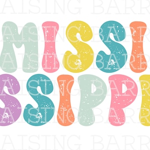 Colorful Mississippi png| Mississippi sublimation file, state png, state of Mississippi sublimation design