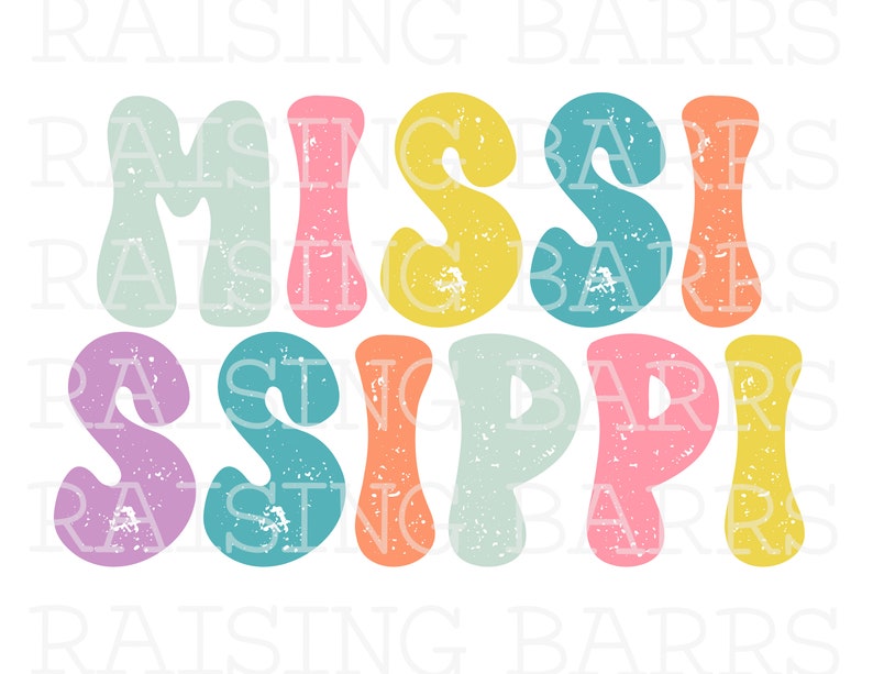Ms Colorful Lettering Colorful Mississippi Png| Mississippi Sublimation File, State Png ...