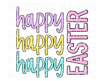 Happy Easter Sublimation Design | Colorful PNG, JPEG (Digital Download)