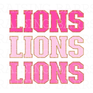 Pink lions png| Lions mascot png, lions sublimation design, mascot png, lions digital design download
