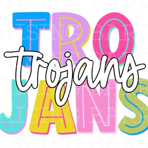Trojans Mascot PNG | Colorful Digital Design (Sublimation)