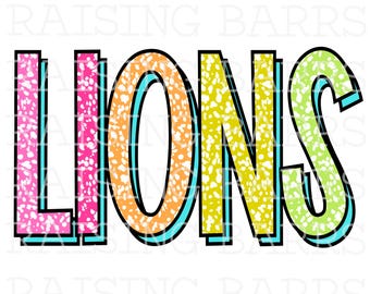 Lions  png| Lions mascot png, lions sublimation design, mascot png, lions digital design download