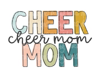 Cheer Mom PNG | Cheerleader Sublimation Design (Digital Download)