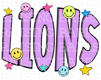 Lions  png| Lions mascot png, lions sublimation design, mascot png, lions digital design download