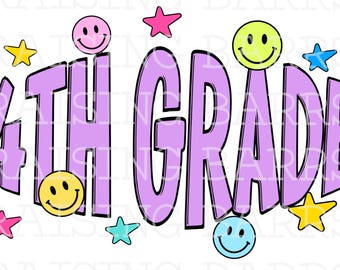 Fourth grade png, fourth grade sublimation design, back to school png, 4th grade png digital design download