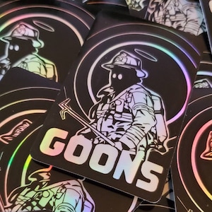Holographic Fire Hook Goon Firefighter Sticker - Etsy