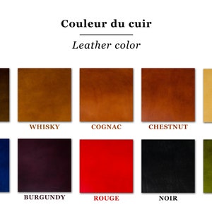 Porte-cartes Bifold / cuir pleine fleur / tannage végétal / fait & cousu main / Choisissez votre combinaison de couleur image 9