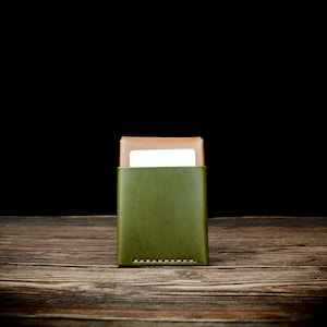 Card holder / High quality full grain leather / Vegetable tanning / Handmade & hand stitched / choose your color combination image 5