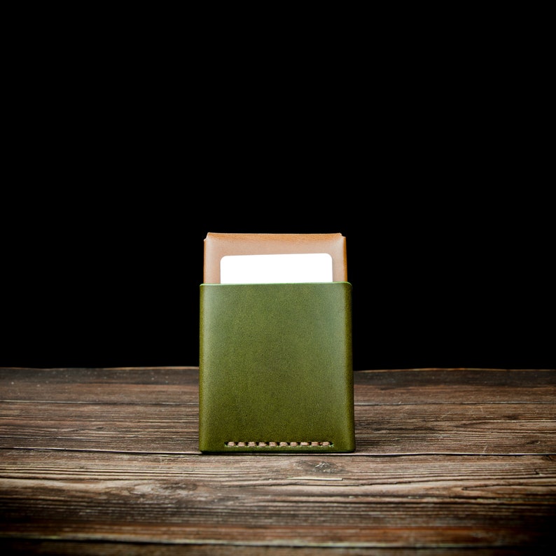 Card holder / High quality full grain leather / Vegetable tanning / Handmade & hand stitched / choose your color combination image 5