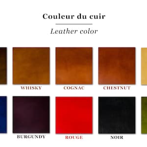 Porte-cartes / Cuir pleine fleur haute qualité / Tannage végétal / Fait & Cousu main / Choisissez votre propre combinaison de couleur image 8