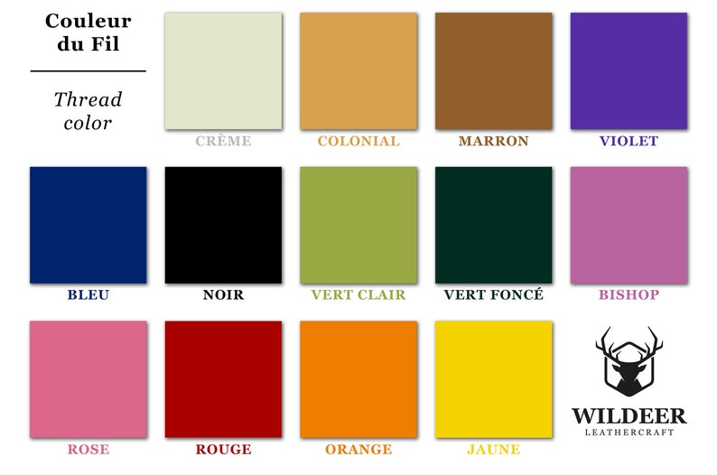 Porte-cartes Bifold / cuir pleine fleur / tannage végétal / fait & cousu main / Choisissez votre combinaison de couleur image 10