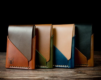 Card holder / High quality full grain leather / Vegetable tanning / Handmade & hand stitched / choose your color combination