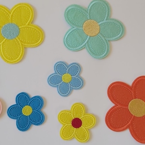 Toppa ricamata e in stoffa-Toppa stirabile-Fiori-Adesivi carini-Adesivi floreali-Applique-Fai da te-Lavoretti per bambini-Adesivi carini-Lavoretti per la scuola-Toppa in stoffa