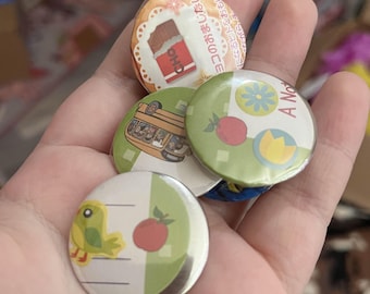 LOW QUALITY Random Decora Kidcore Rainbow Handmade Plastic Pinback Button Mix (1.25in)