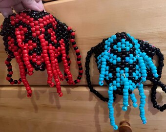 Scenecore Decora Kei Horror Halloween OOAK Handmade Drippy Biohazard Kandi Bead Face Mask