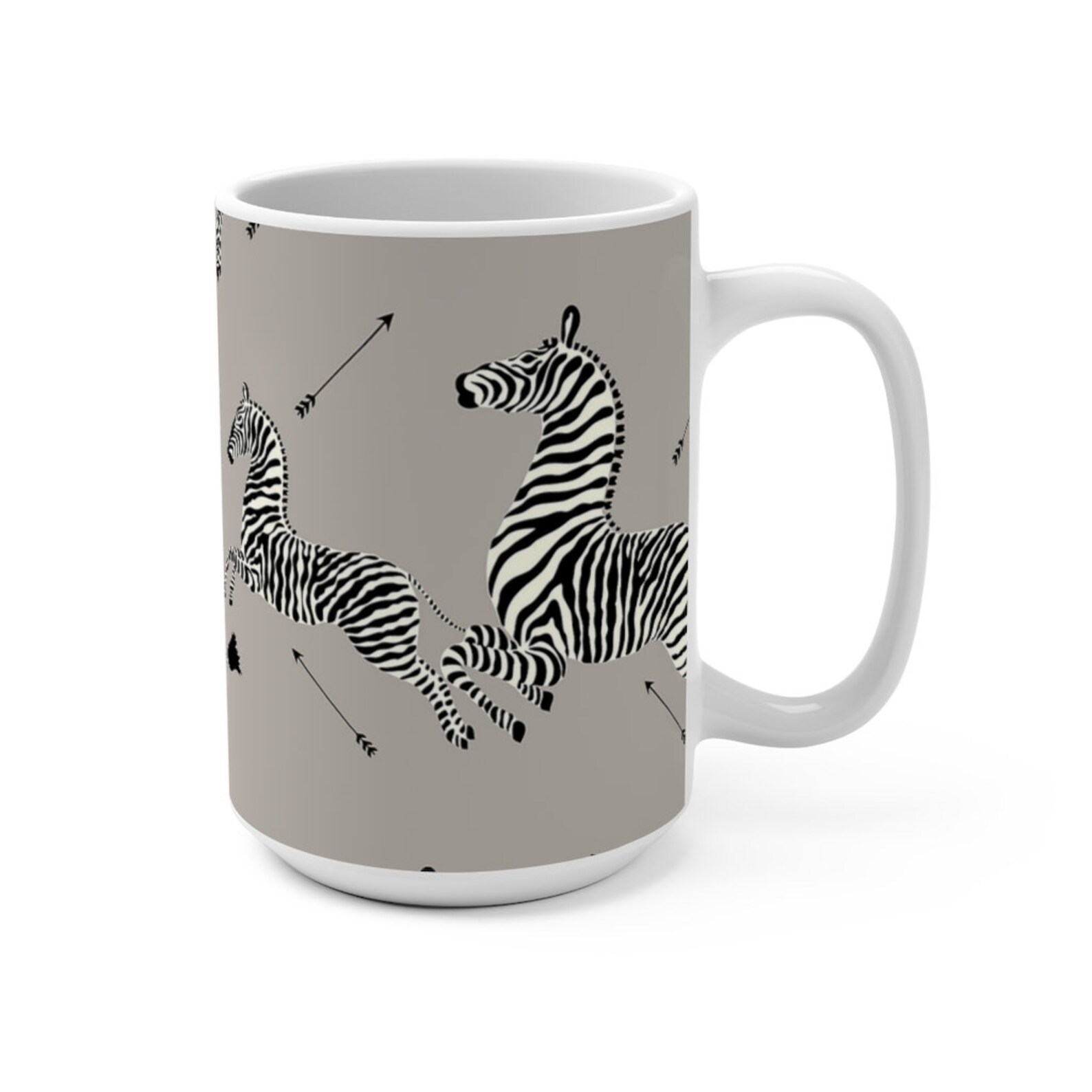 Zebra Mug 15oz Gray Zebra Coffee Mug Etsy